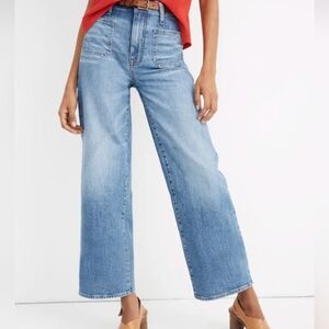 Madewell Wide-Leg Crop Jeans in Chesney Wash